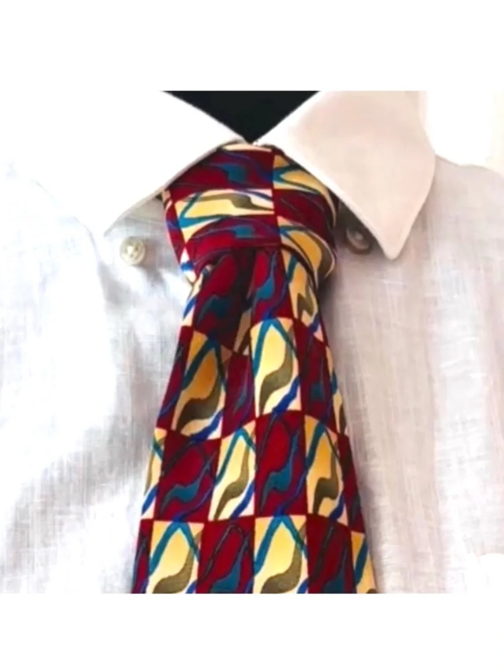J. GARCIA ~ Multicolor Abstract Neck Tie 8th Happy Birthday Edition